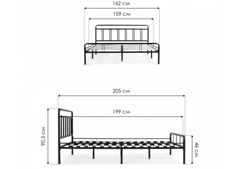 Кровать Рейк 160х200 белая (162)