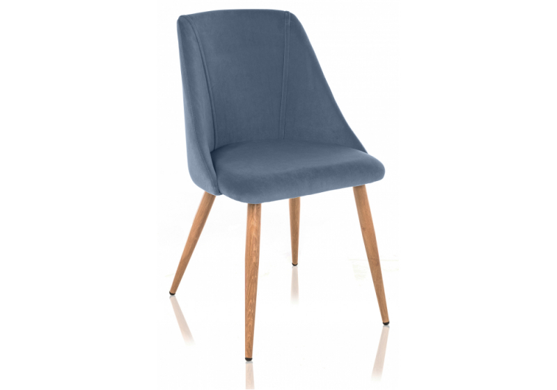 Стул на металлокаркасе Morgan blue / wood (53x56x86)
