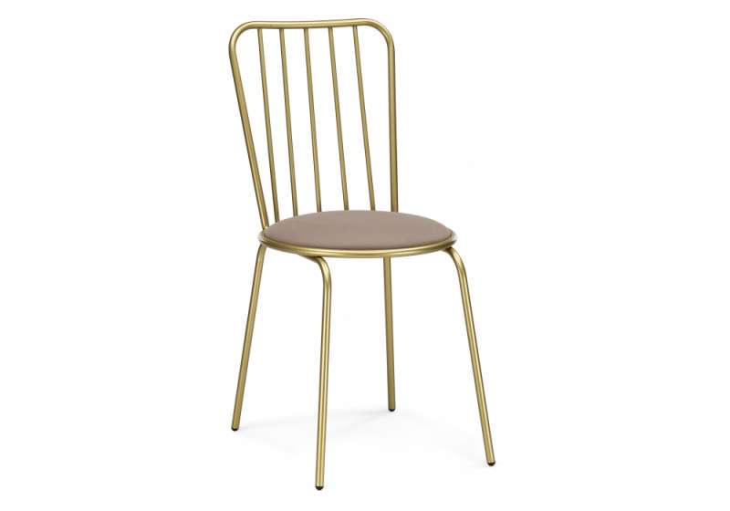 Стул на металлокаркасе Авалон бежевый велюр / золото. 