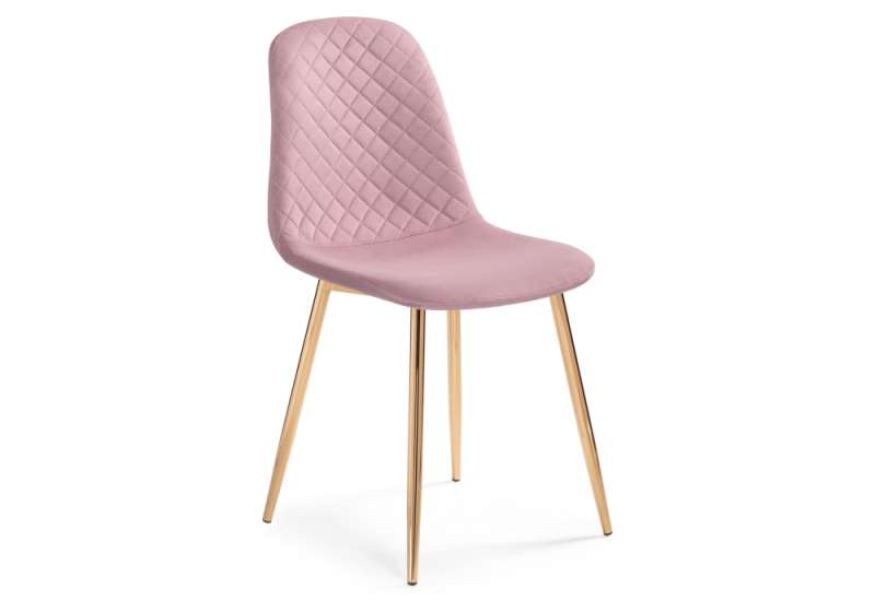 Стул на металлокаркасе Dabl light purple/ gold (44x53x86). 