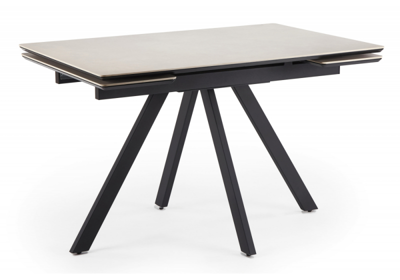 Керамический стол Вилли 120(180)х80 сarmen light grey / черный (80x75). 