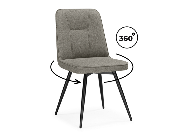 Стул на металлокаркасе Texas 3 поворотный светло-серый / черный (46x57x86). 