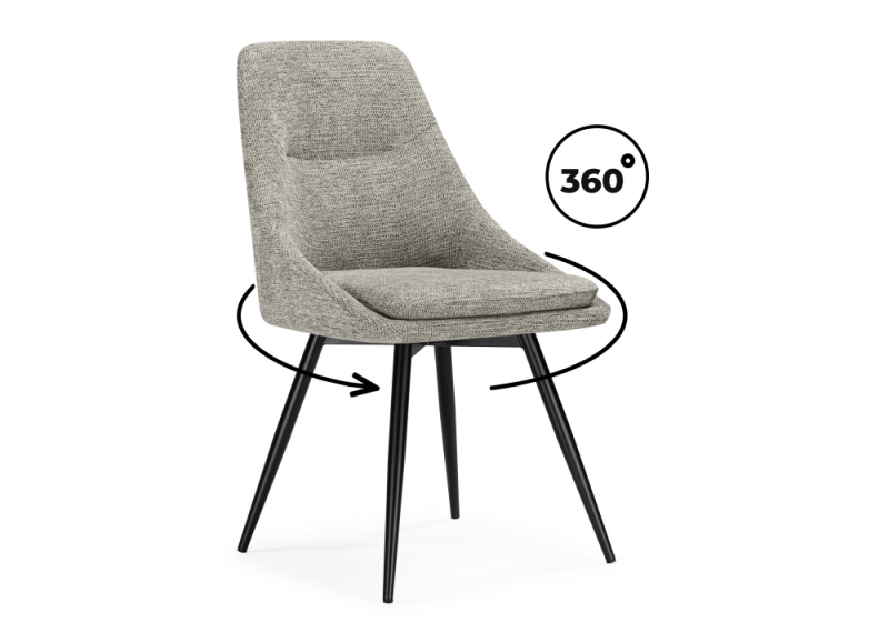 Стул на металлокаркасе Avian вращающийся светло-серый / черный (50x57x87). 