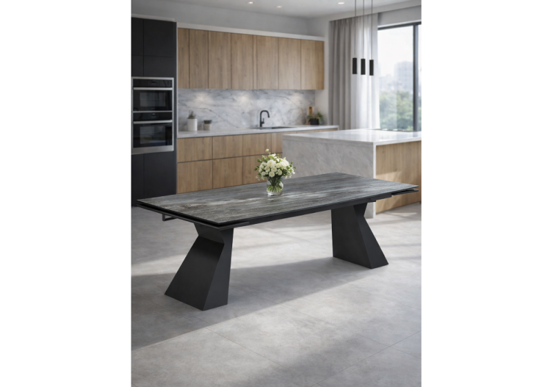 Керамический стол Денхольм 240(300)х100х75 mosco nero matt / черный (100x78)