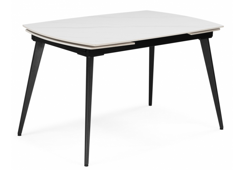 Керамический стол Aveiro 120(180)x80 белый мрамор / черный (80x75,5). 