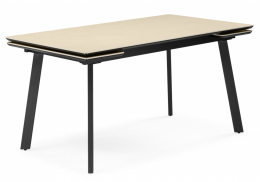 Керамический стол Норман 120(180)х80 okara light yellow / черный (80x75)