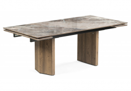 Стол стеклянный Монерон 200(260)х100х77 каталония / орех кантри (100x77)